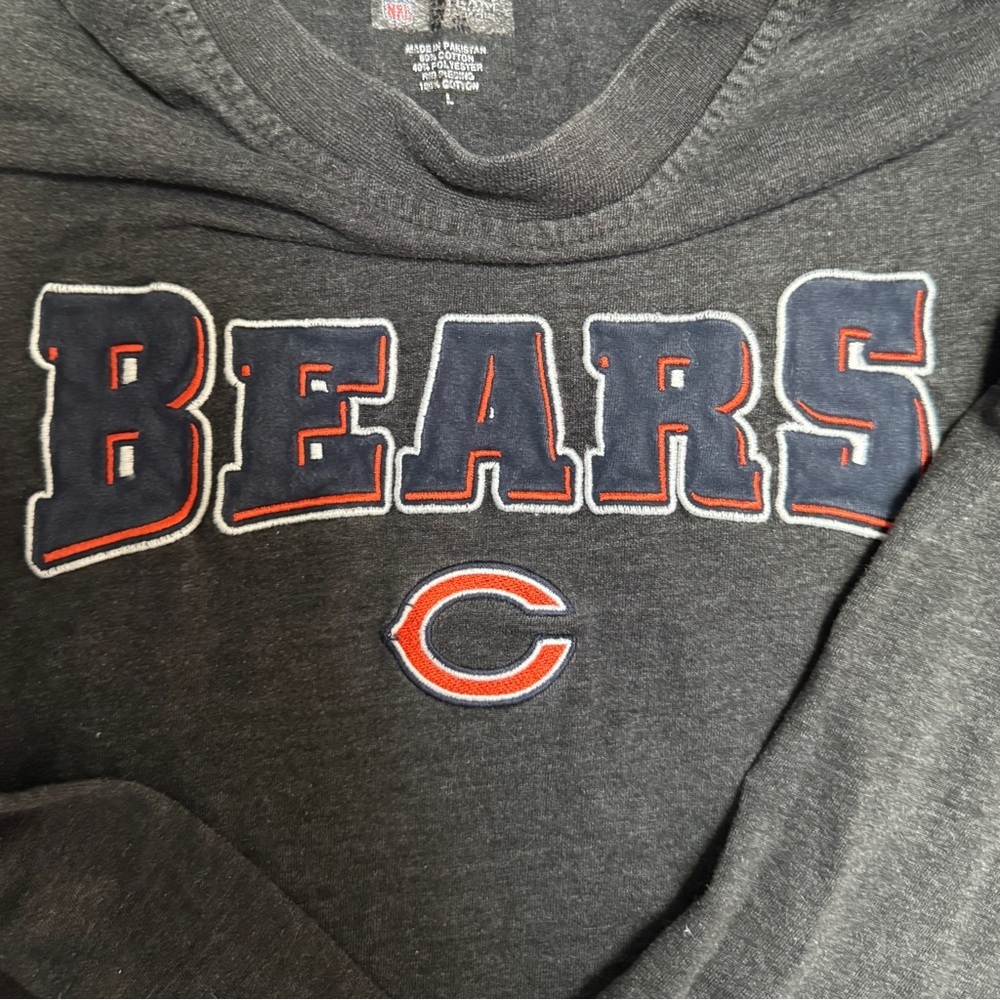 NFL Team Apparel Mens Gray Graphic Long Sleeve Shirt Chicago Bears - Size Large - Picture 4 of 8